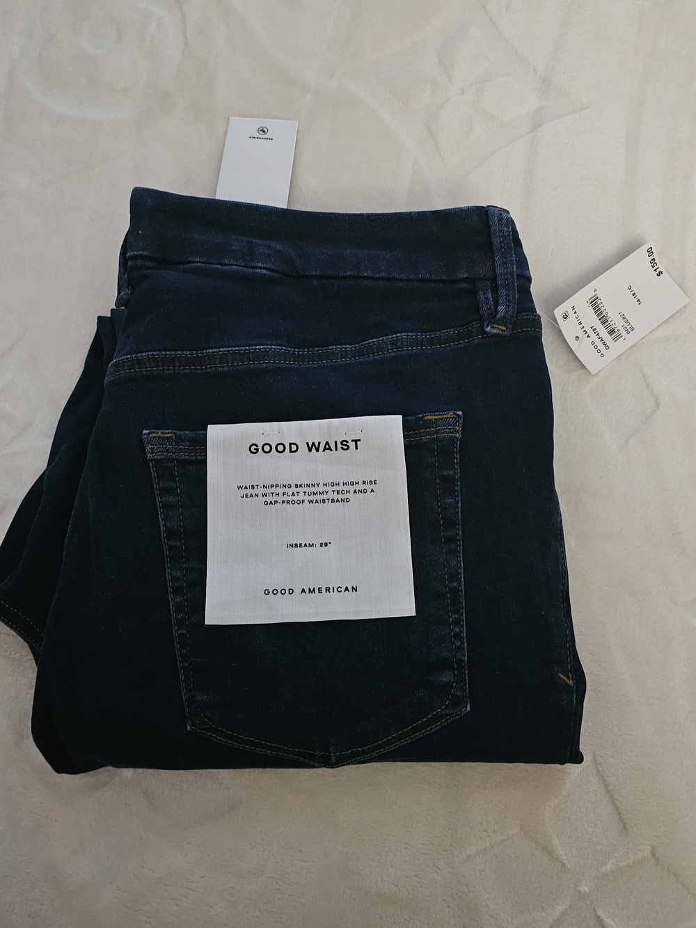 Good American High-Rise Skinny Jeans - Dark Blue Denim